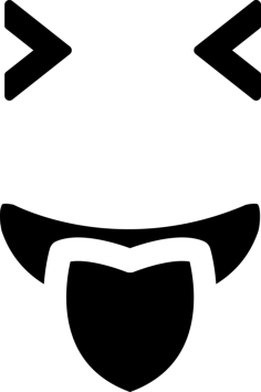 Emoticon Face Square With Tongue Out Of The Mouth And Closed Eyes Stencil Svg Vector, Free Vectors File